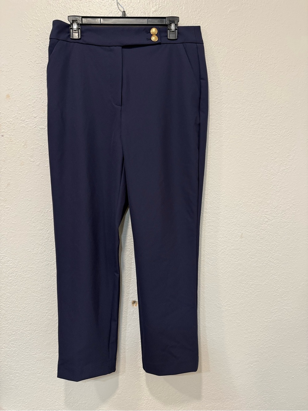 Quince Scuba Slim Ankle Pants navy blue sz 12 - Picture 3 of 10